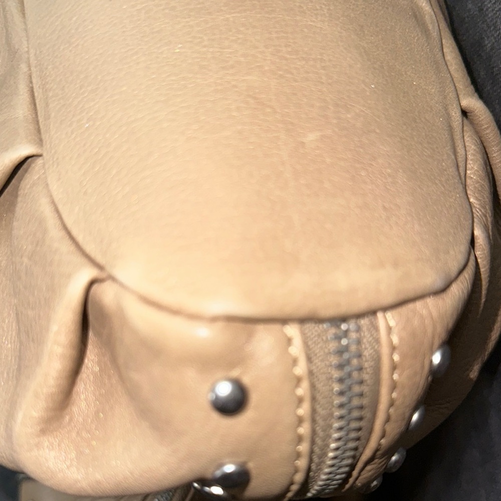 SOLD: Christopher Kon Beige Studded Leather Handbag - Picture 6 of 8